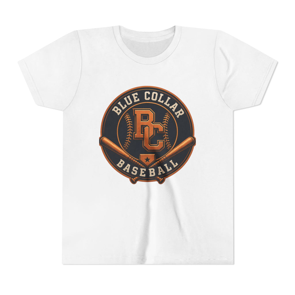 Blue Collar Baseball Youth Tee — Vintage Baseball Logo Shirt