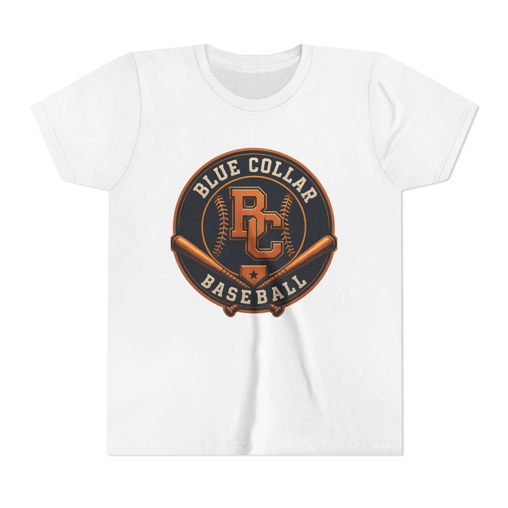 Blue Collar Baseball Youth Tee — Vintage Baseball Logo Shirt