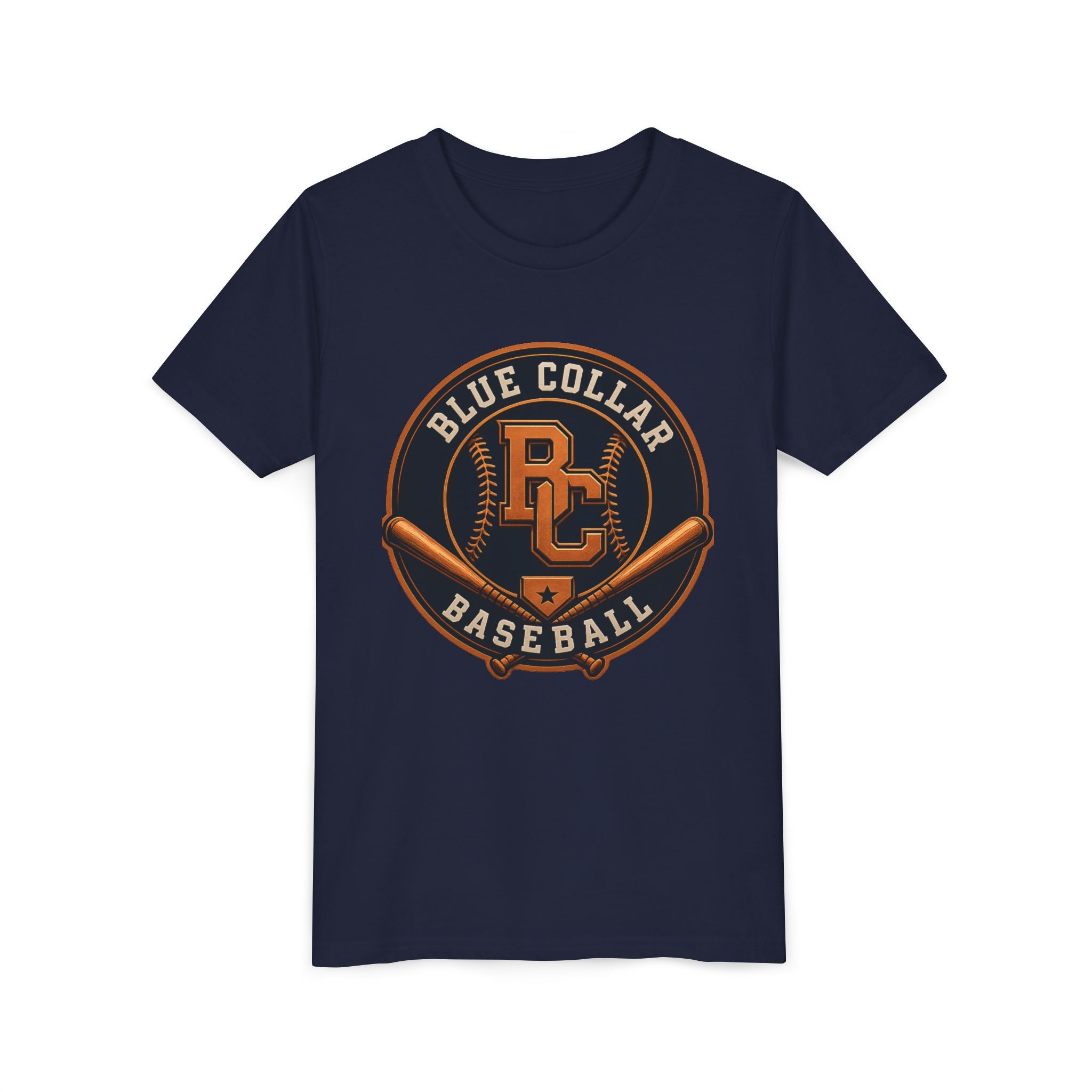 Blue Collar Baseball Youth Tee — Vintage Baseball Logo Shirt