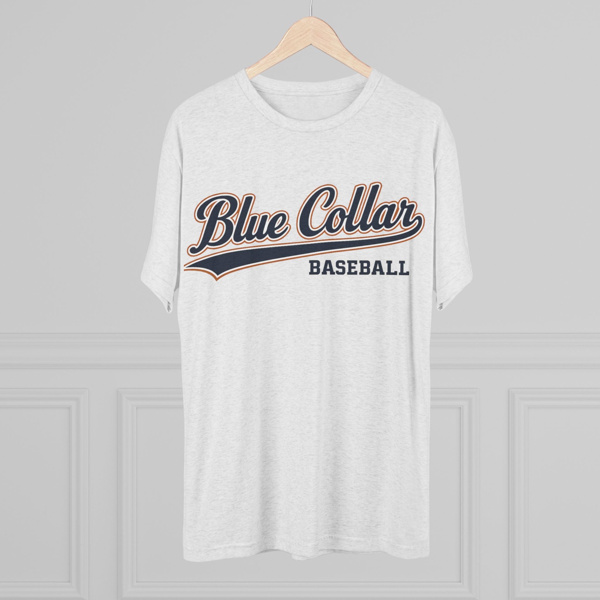 Blue Collar Baseball Tee — Vintage Script Baseball T-Shirt