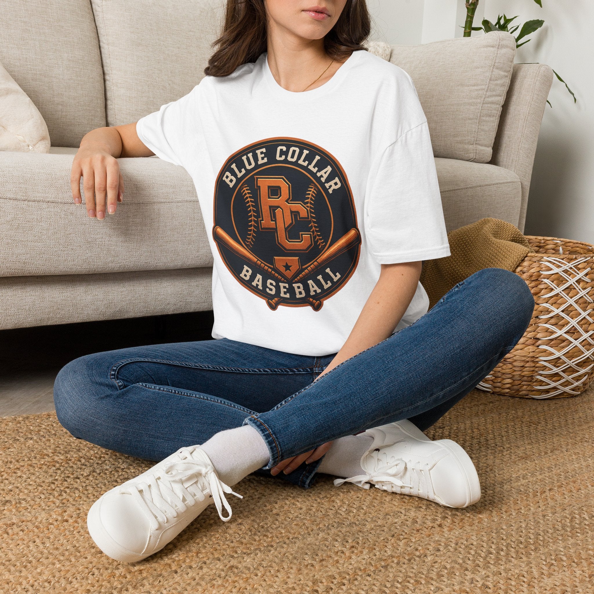 Blue Collar Baseball Tee — Retro RC Logo T-Shirt