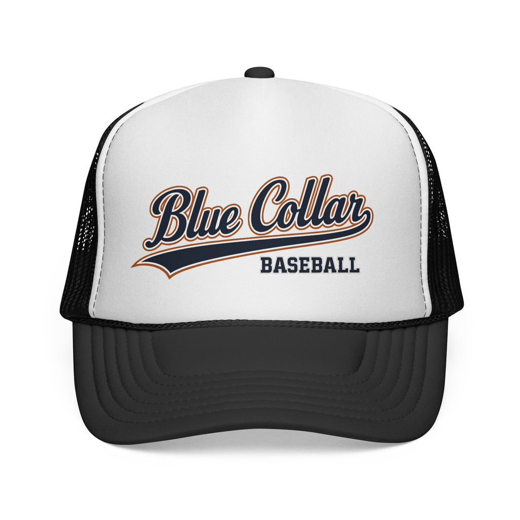 Blue Collar Baseball Trucker Cap — Vintage Athletic Mesh Hat