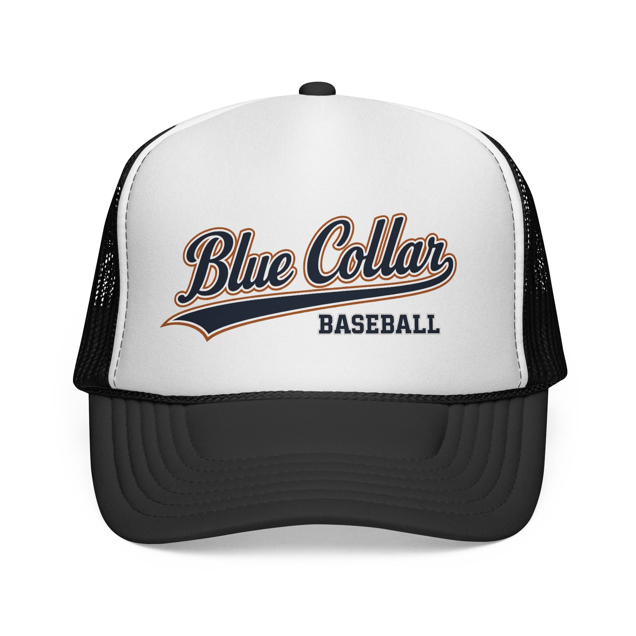 Blue Collar Baseball Trucker Cap — Vintage Athletic Mesh Hat