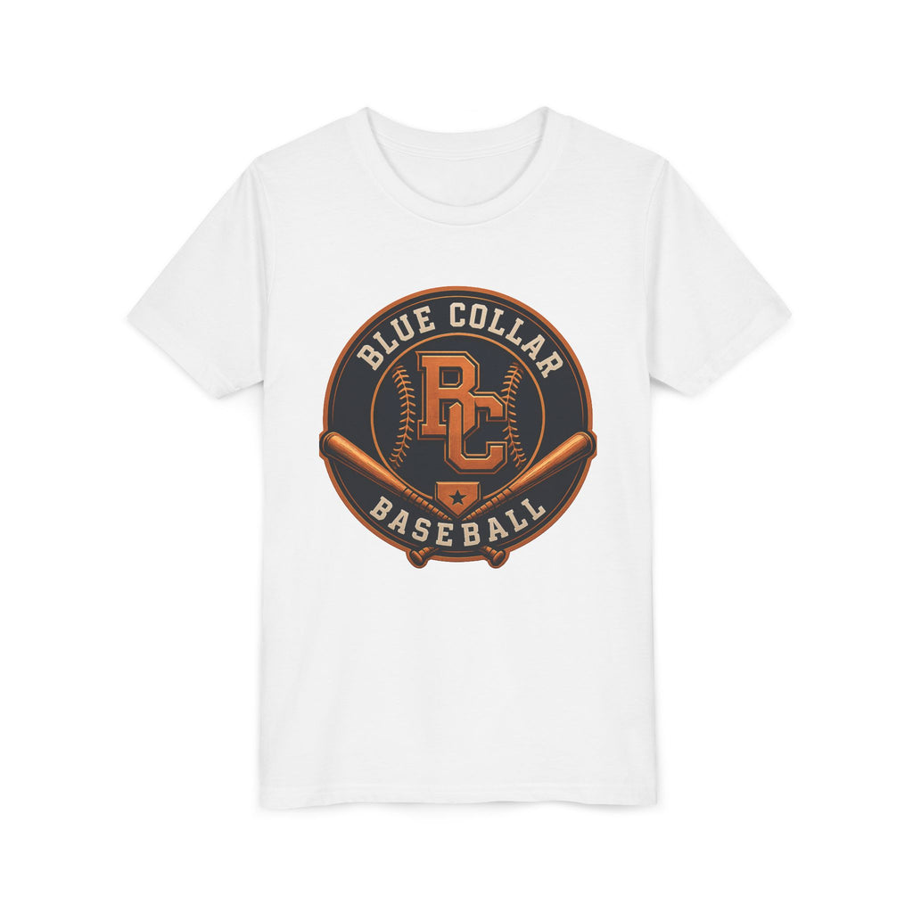 Blue Collar Baseball Youth Tee — Vintage Baseball Logo Shirt