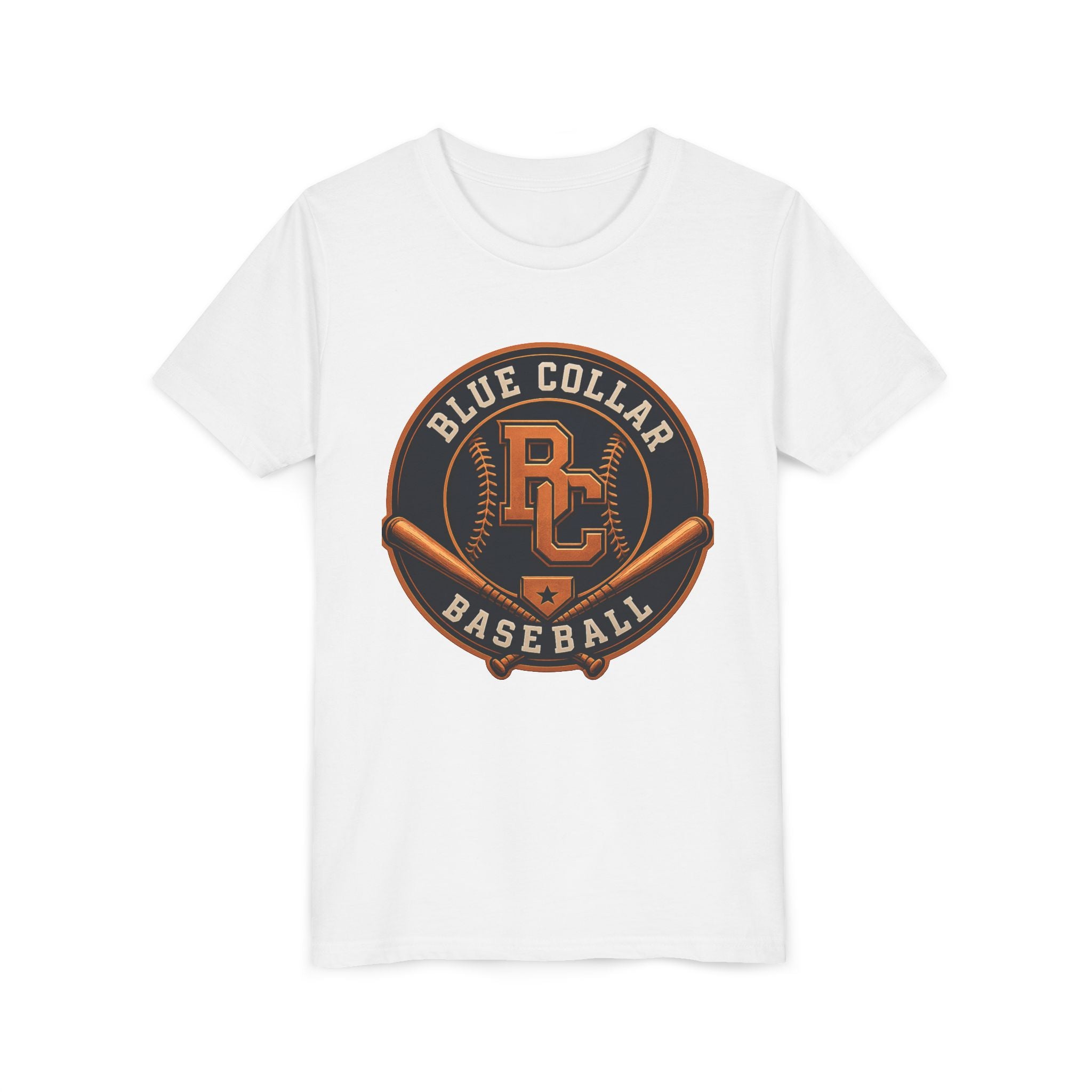 Blue Collar Baseball Youth Tee — Vintage Baseball Logo Shirt