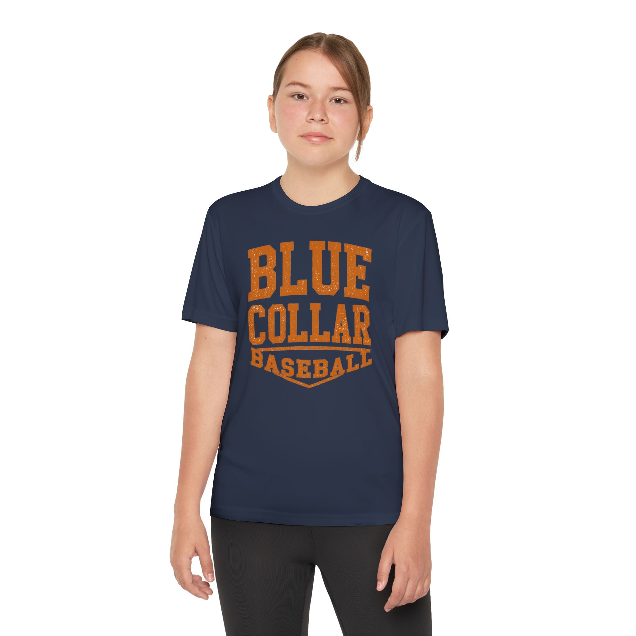 Blue Collar Baseball Youth Tee — 'Blue Collar Baseball' Team Shirt with Back Number