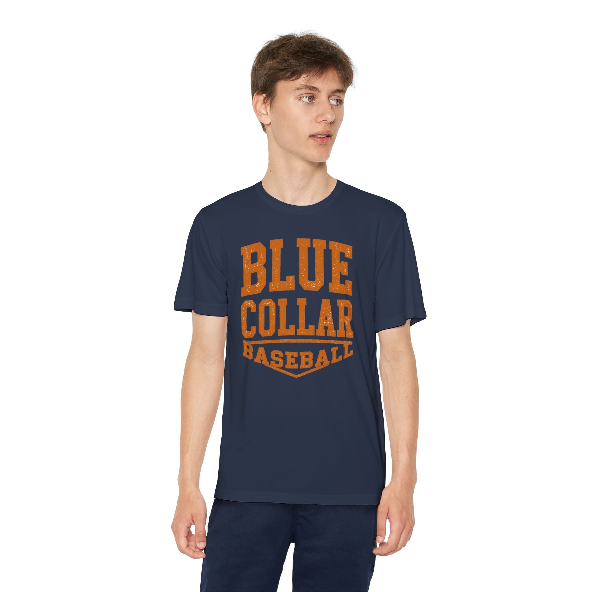 Blue Collar Baseball Youth Tee — 'Blue Collar Baseball' Team Shirt with Back Number