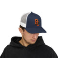 Letterman Patch Trucker Cap – Retro Varsity Snapback Hat