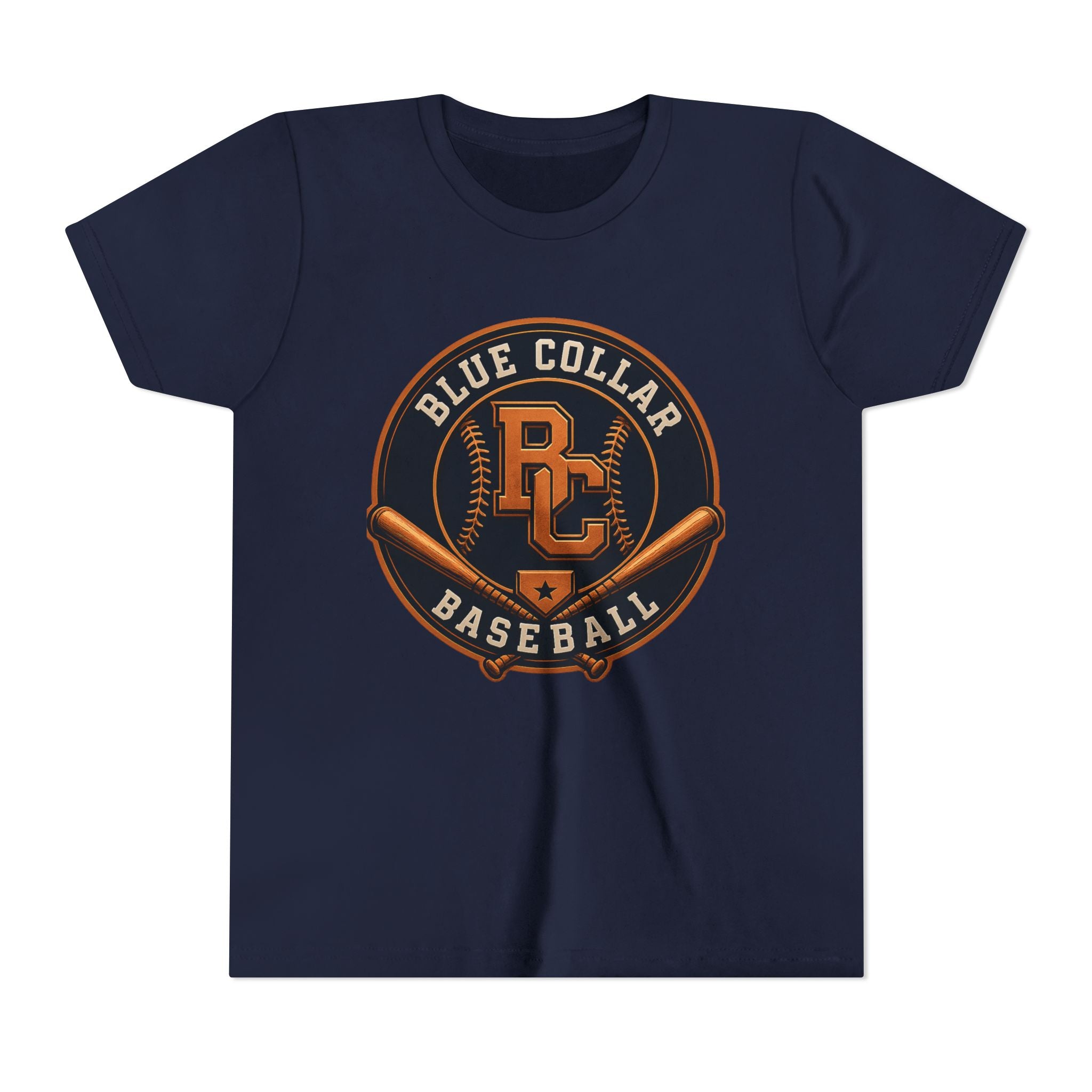 Blue Collar Baseball Youth Tee — Vintage Baseball Logo Shirt