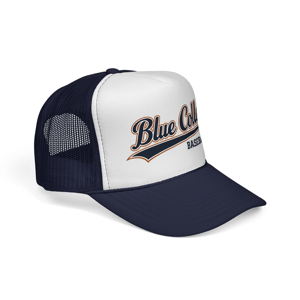 Blue Collar Baseball Trucker Cap — Vintage Athletic Mesh Hat
