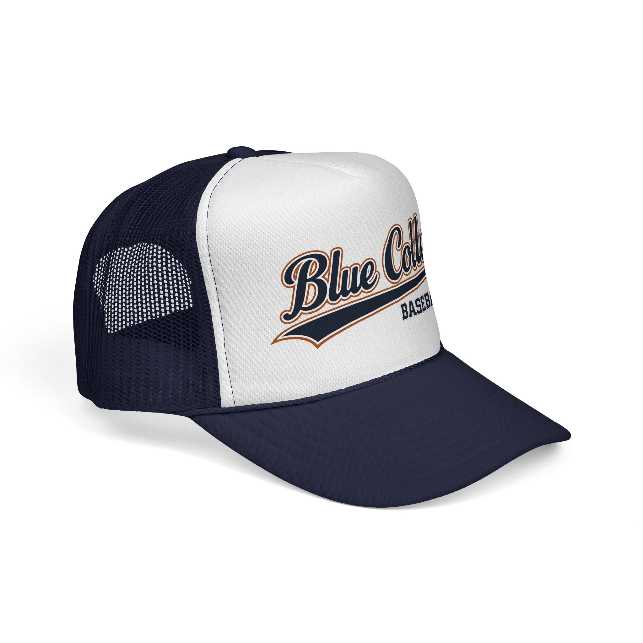 Blue Collar Baseball Trucker Cap — Vintage Athletic Mesh Hat