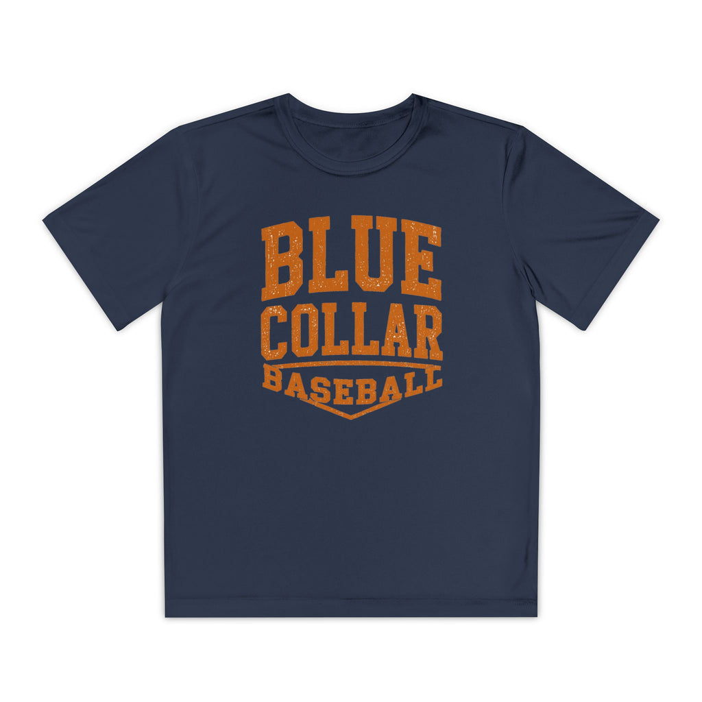 Blue Collar Baseball Youth Tee — 'Blue Collar Baseball' Team Shirt with Back Number