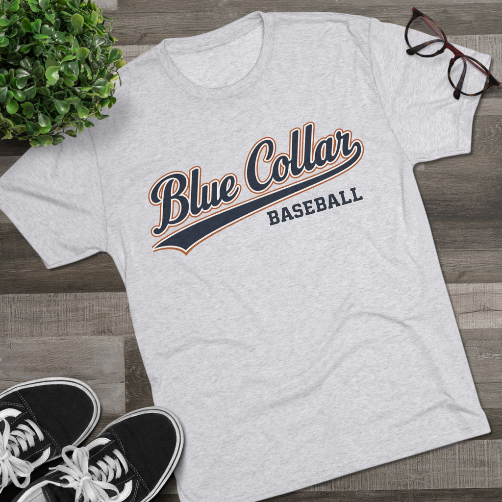 Blue Collar Baseball Tee — Vintage Script Baseball T-Shirt