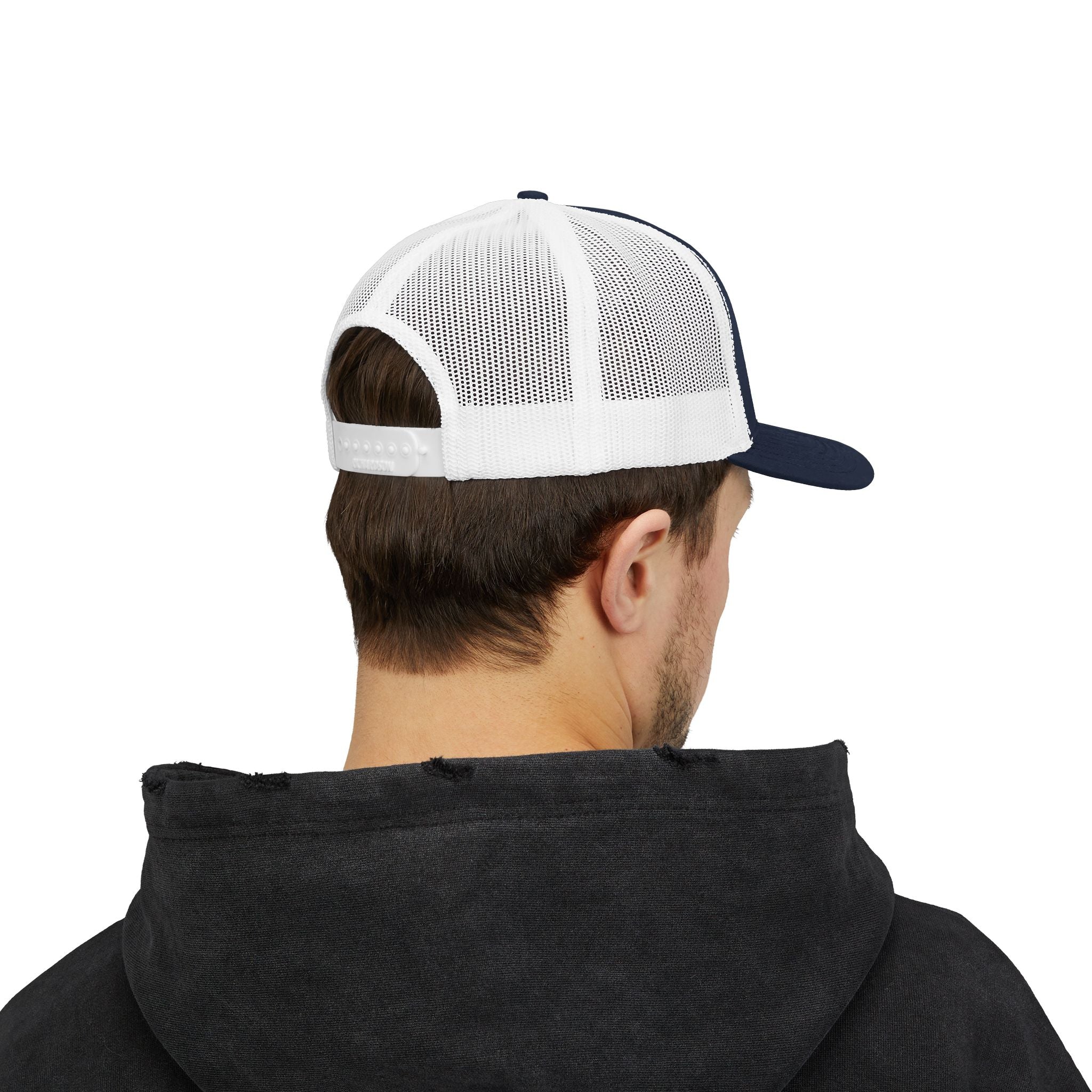 Letterman Patch Trucker Cap – Retro Varsity Snapback Hat