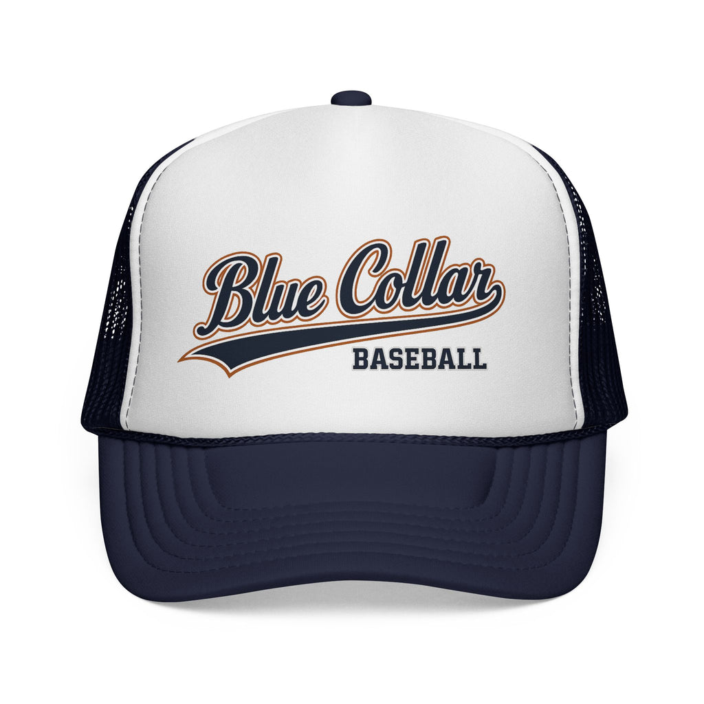 Blue Collar Baseball Trucker Cap — Vintage Athletic Mesh Hat